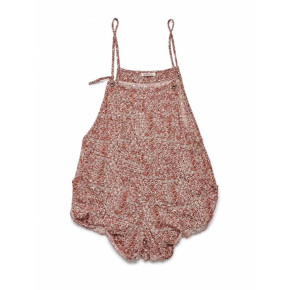 Billabong Women's Geometric Print Romper Rust Cream Size Large